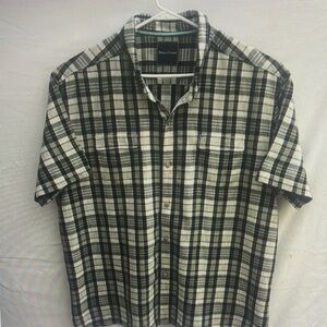 Black and White Plaid Men's Shirt